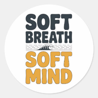 Soft Breath Soft Mind Dandelion Yoga Inspiration A Ronde Sticker