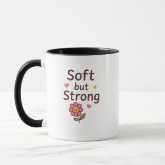 Soft but Strong – Cute Pastel Flower Mug Mok