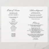 Soft Celebration of Life Funeral Folded Programme Flyer (Achterkant)