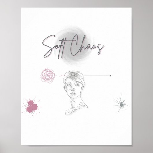 Soft Chaos _Minimal Line Art Poster  (Devant)