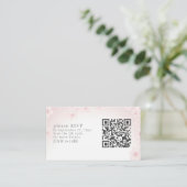 Soft Cherry Blossom RSVP QR Code Enclosure Kaart (Staand voorkant)