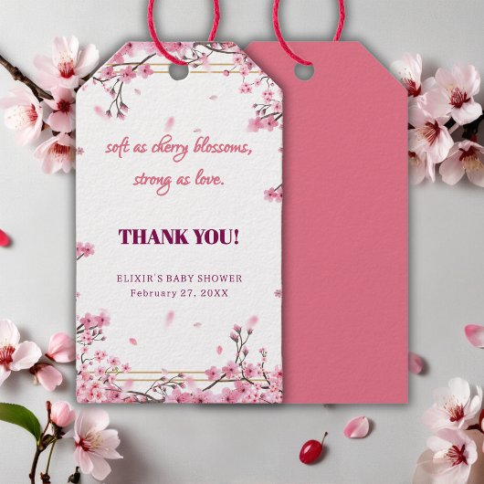 Soft Cherry Blossom Sakura Baby shower Cadeaulabel