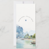 Soft Coastal Thailand Seascape Bruiloft Menu Kaart (Achterkant)