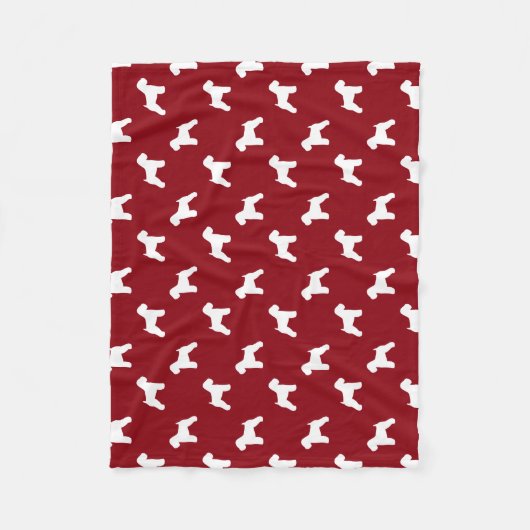 Soft Coated Terrier Silhouettes Patroon Fleece Deken (Voorkant)