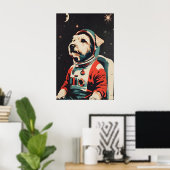 Soft Coated Wheaten Terrier Astronaut Poster (Bureau à domicile)