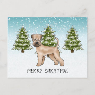 Soft-Coated Wheaten Terrier Besneeuwd Winterbos Briefkaart