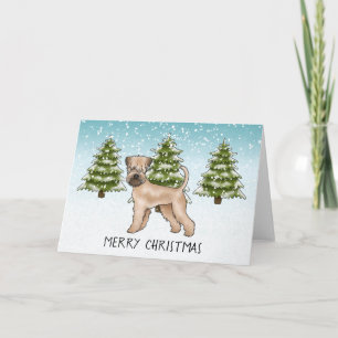 Soft-Coated Wheaten Terrier Besneeuwd Winterbos Kaart