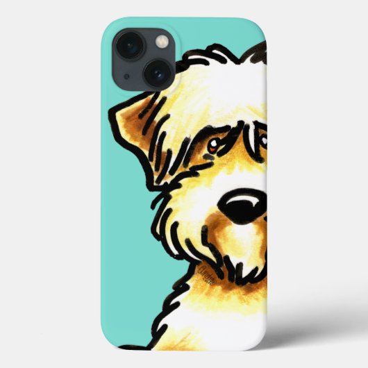 Soft Coated Wheaten Terrier Face Aqua Case-Mate iPhone Case (Achterkant)