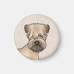 Soft-Coated Wheaten Terrier Hondenkop Close-Up Magneet