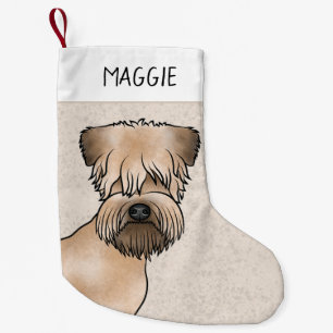 Soft-Coated Wheaten Terrier-hondenkop met huisdier Kleine Kerstsok