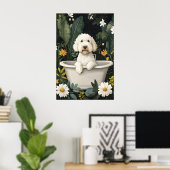 Soft Coated Wheaten Terrier In Bathtub Poster (Bureau à domicile)
