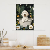 Soft Coated Wheaten Terrier In Bathtub Poster (Cuisine)