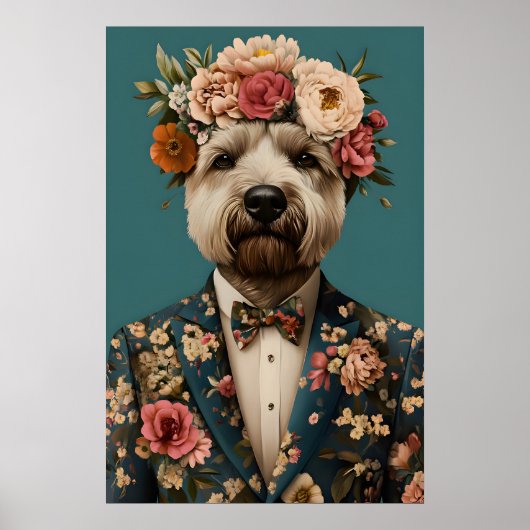 Soft Coated Wheaten Terrier In Suit Poster (Devant)