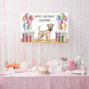 Soft-Coated Wheaten Terrier Pastel Verjaardag Gelu Spandoek