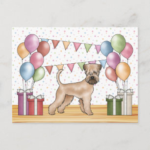 Soft-Coated Wheaten Terrier Pastelkleuren Verjaard Briefkaart
