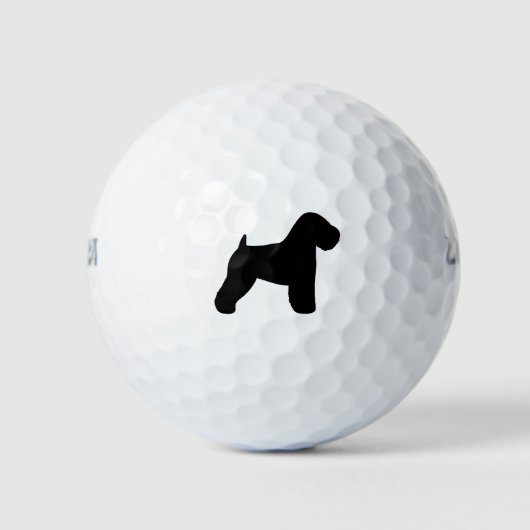 Soft Coated Wheaten Terrier Silhouette Golfballen (Voorkant)