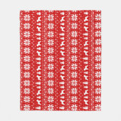 Soft Coated Wheaten Terrier Silhouettes Kerstmis Fleece Deken (Voorkant)