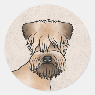 Soft-Coated Wheaten Terrier Zacht-Harige Honden ko Ronde Sticker
