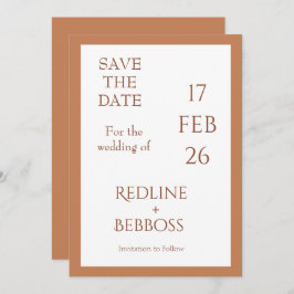 Soft Copper Elegant Modern Wedding Save The Date
