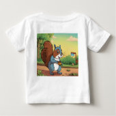 Soft Cotton Baby T-shirt met Cartoon Squirrel Pri (Achterkant)