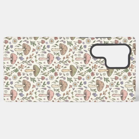 Soft Cream Fungi Seamless Pattern Samsung Galaxy Hoesje (Achterkant horizontaal)