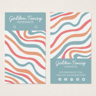 Soft Curves Blue Waring Jewels Display Card Visitekaartje