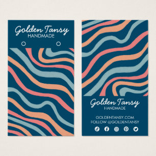 Soft Curves Blue Waring Jewels Display Card Visitekaartje