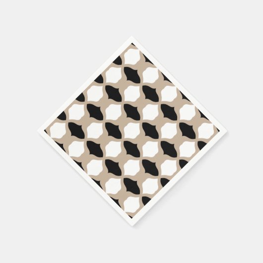 Soft Curves Pattern - Taupe, Black en White Servet (Hoek)