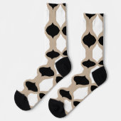 Soft Curves Pattern - Taupe, Black en White Sokken (Links)