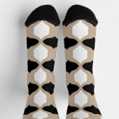 Soft Curves Pattern - Taupe, Black en White Sokken (Top)
