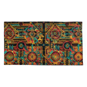 Soft Cyaan "Aztec Dream" King Size Kussensloop (Achterkant)