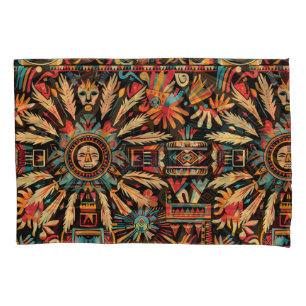 Soft Cyan "Aztec Dream" Standaard Kussensloop
