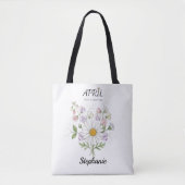 Soft Daisy Birth Flower – Personalized April Gift Draagtas (Voorkant)