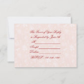 Soft Damask 40e anniversaire Mariage RSVP (Dos)