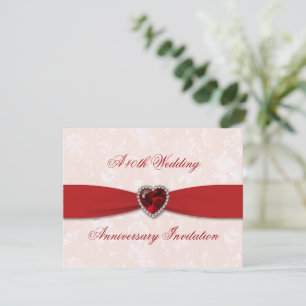 Soft Damask 40e Mariage Invitation anniversaire