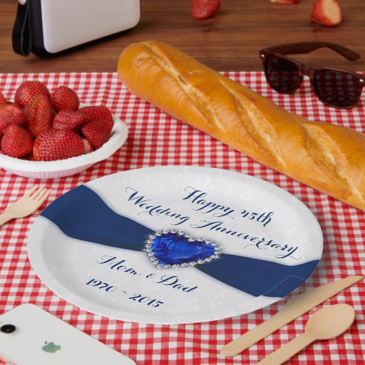 Soft Damask 45th Wedding Jubileum Paper Bord (Picknick)