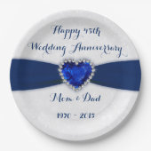 Soft Damask 45th Wedding Jubileum Paper Bord (Voorkant)