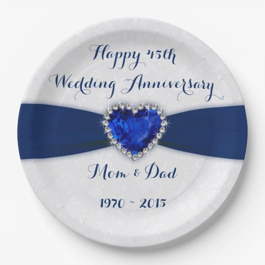 Soft Damask 45th Wedding Jubileum Paper Bord (Voorkant)