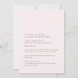 Soft Delicate Bord Blush Simple Elegant Roos Roze Kaart