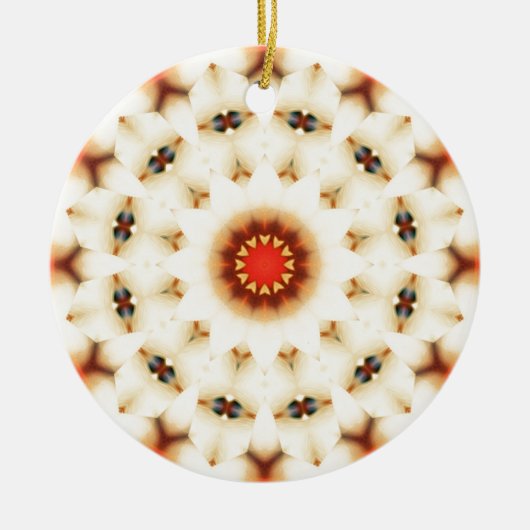 Soft Dreamweaver Cream Floral Pattern Keramisch Ornament (Voorkant)