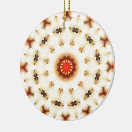 Soft Dreamweaver Cream Floral Pattern Keramisch Ornament (Links)