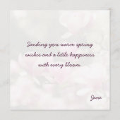 Soft Dreamy Magnolia spring greeting Kaart (Achterkant)