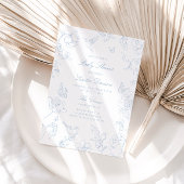 Soft Dusty Blue Chinoiserie Baby shower Kaart