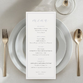 Soft Dusty Blue Wedding Menu
