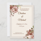 Soft Dusty Rose Floral Wedding Invitation (Devant)