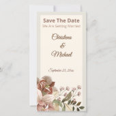 Soft Dusty Rose Floral Wedding Save The Date (Voorkant)