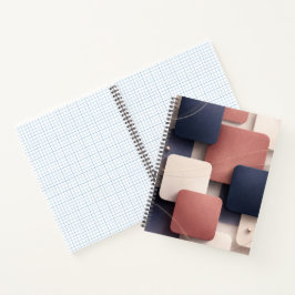 Soft edged-cubes with metallic accents AI art  Notitieboek