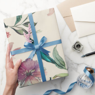 Soft Elegant Handschilderd Floral Wedding & Bridal Cadeaupapier