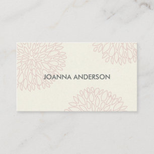 SOFT ELEGANT MINIMAAL PINK FLORAL PERSONALISEERD VISITEKAARTJE