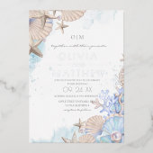 Soft Elegant Ocean Beach Wedding Invitation (Recto)